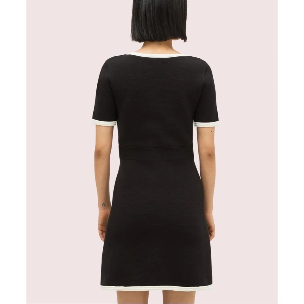 $398 Kate Spade RARE Patch Pocket Dress NWT Large, Black w/ White Trim - Picture 3 of 7